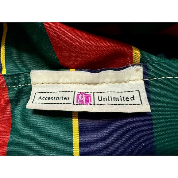 Vintage Accessories Unlimited Striped Canvas Weekender Travel Duffle Bag - Picture 7 of 8